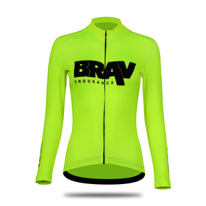 BRAV Long Sleeved Women's Thermal Cycle Jersey (Neon Thunder)