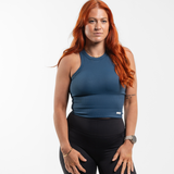 Seamless Sculpt Racer Tank - Deep Ocean