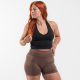 Seamless Sculpt Halter Bra - Onyx