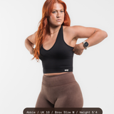 Seamless Sculpt Halter Bra - Onyx