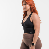 Seamless Sculpt Halter Bra - Onyx