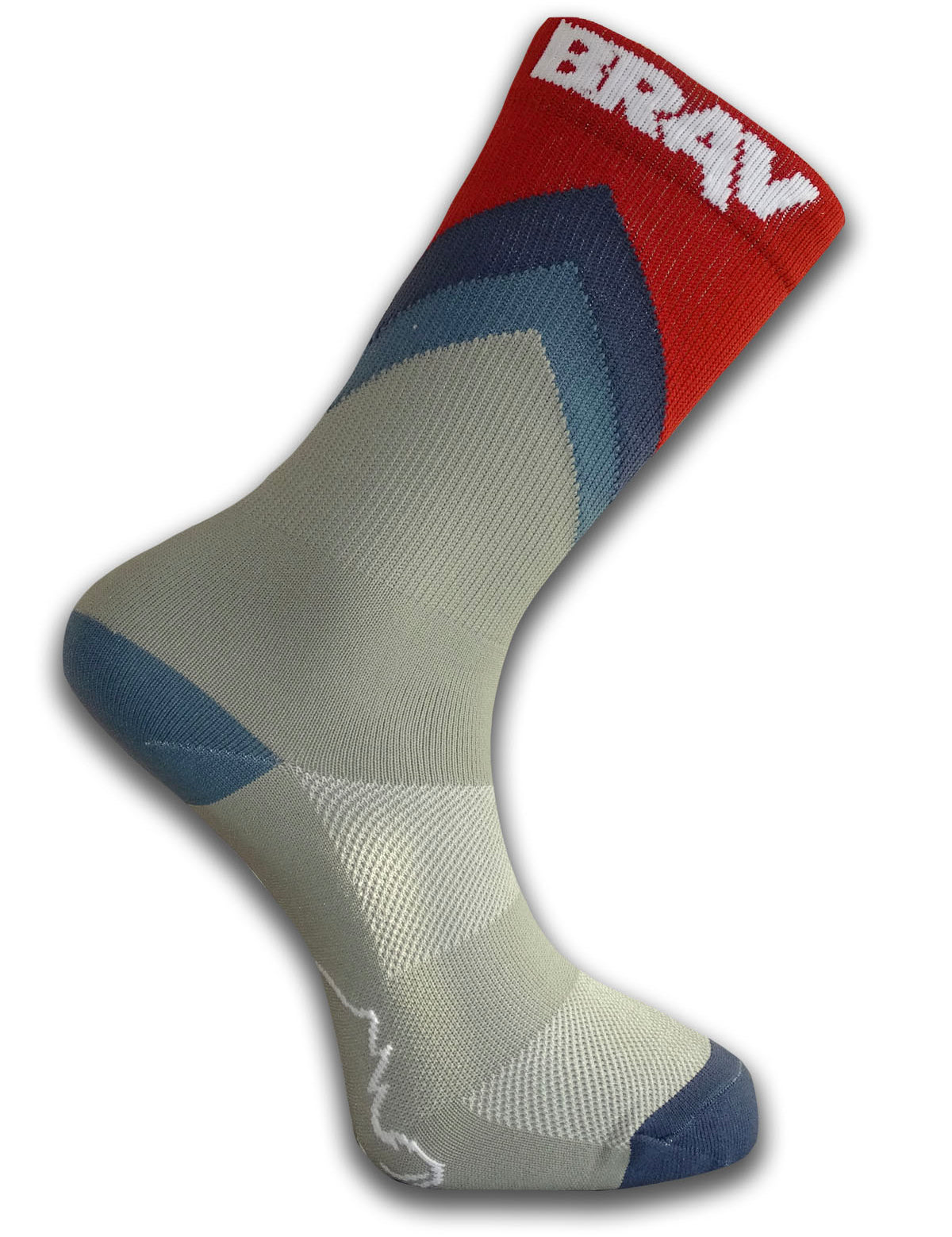 BRAV Grey/Red Chevrons (SOCK OF THE WEEK) - BRAV Endurance