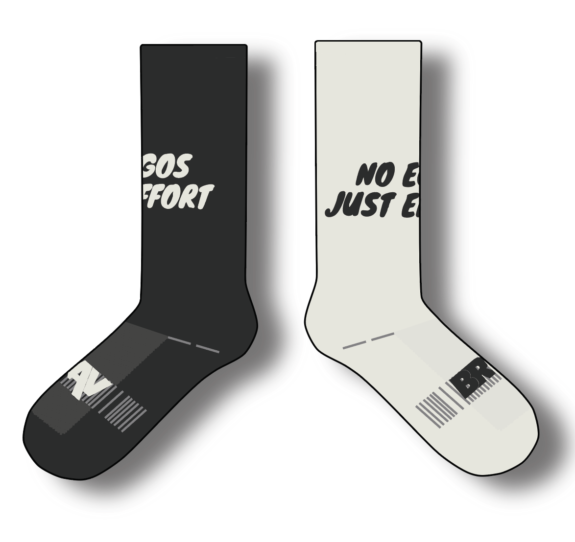 BRAV 'No Egos, Just Effort' Performance Sock - BRAV Endurance