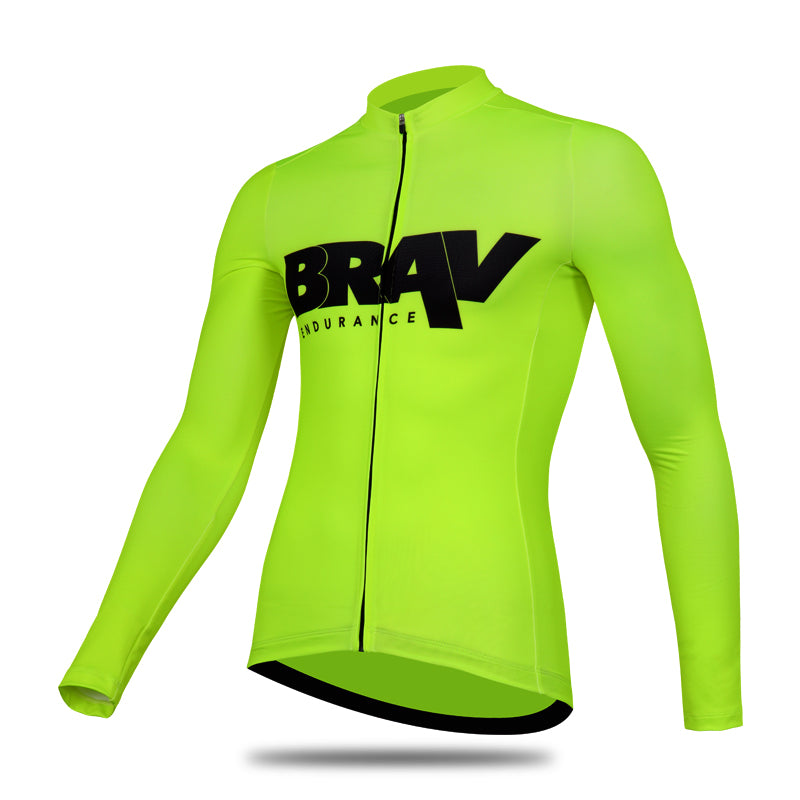 BRAV Long Sleeved Men's Thermal Cycle Jersey (Neon Thunder)